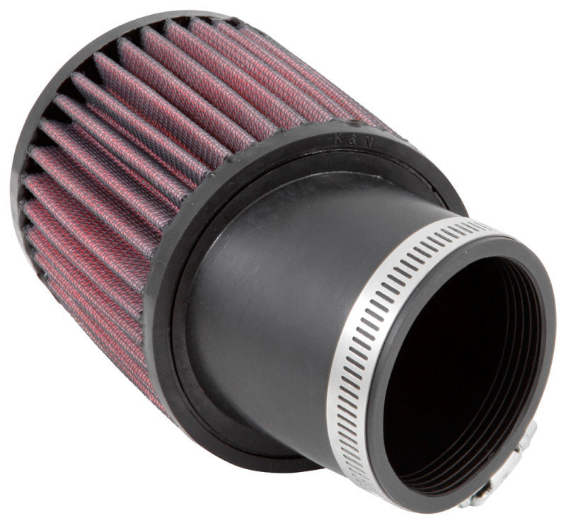 K&N Filter Universal Rubber Round Straight Filter 20 Deg Angled 2-7/16in Flange 3-3/4in OD 4in H - Blais Performance Parts