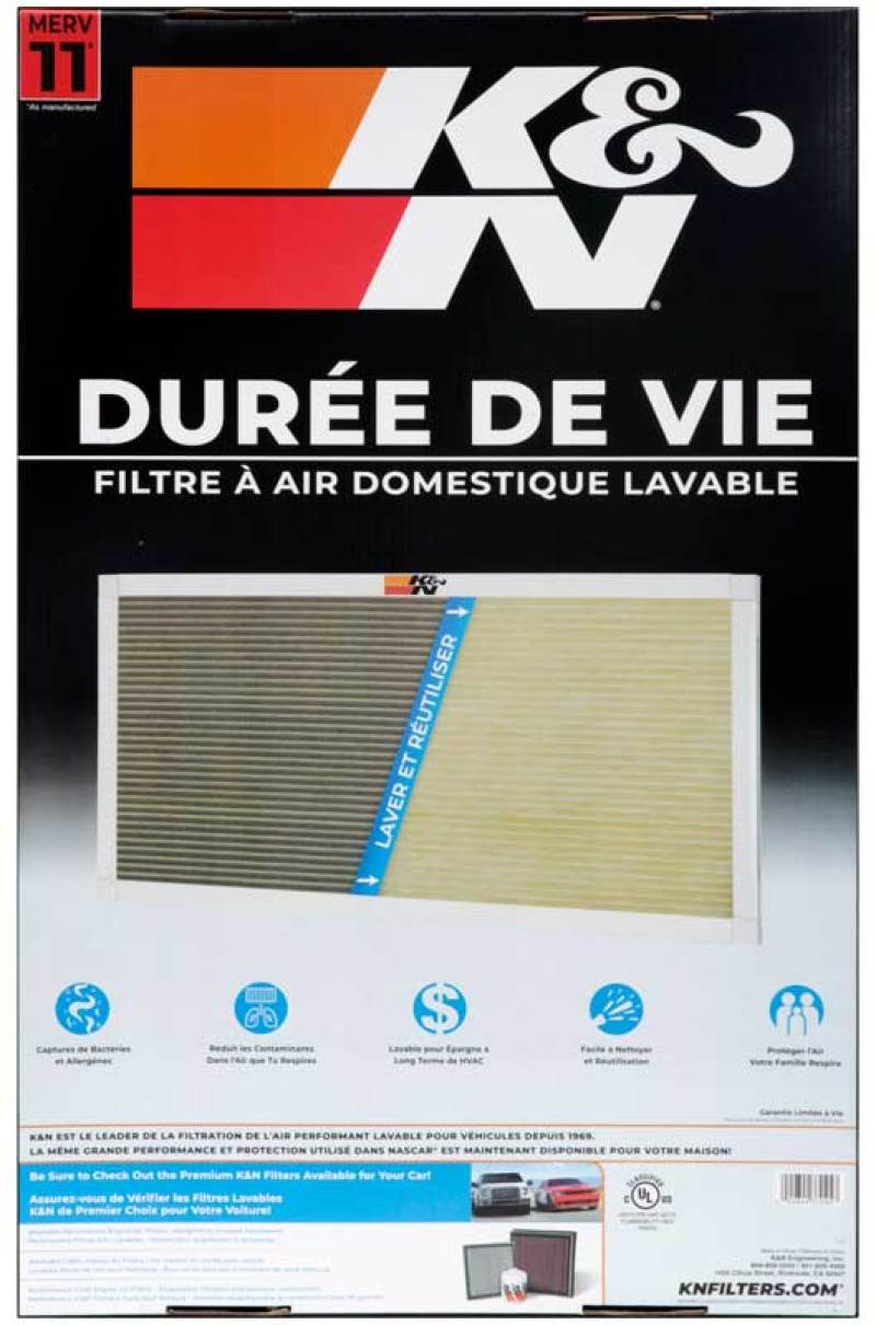 K&N HVAC Filter - 16 x 25 x 1 - Blais Performance Parts