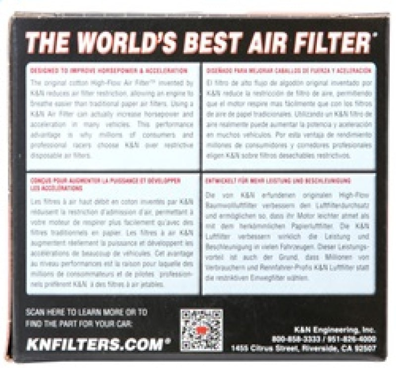 K&N Universal Rubber Filter 1 1/2in FLG 3in OD 4in Height - Blais Performance Parts