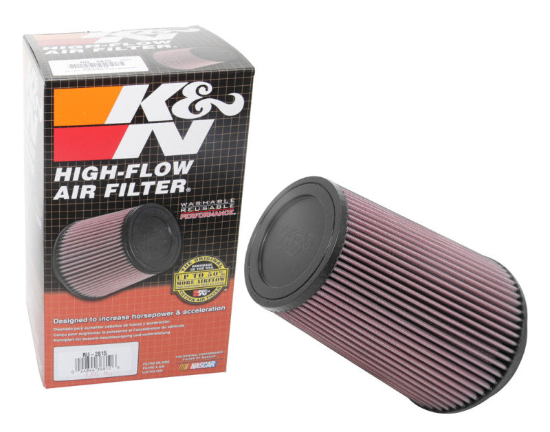 K&N Universal Clamp-On Air Filter 5in FLG / 6-1/2in B / 4-3/8in T / 8-3/4in H - Blais Performance Parts