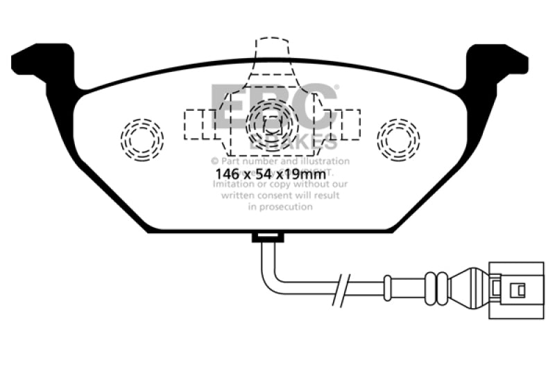 EBC 00-05 Volkswagen Beetle 2.0 Yellowstuff Front Brake Pads - Blais Performance Parts