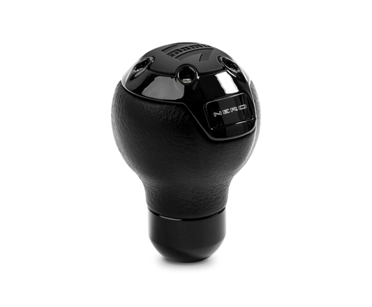 Momo Nero Shift Knob - Tall Black Leather, Black Chrome Insert - Blais Performance Parts