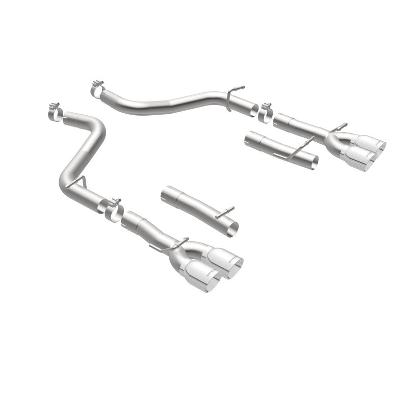 MagnaFlow Axle-Back, SS, 2.5in, Quad Split Rear 3.5in Tip 2015 Dodge Challenger 3.6L V6 - Blais Performance Parts