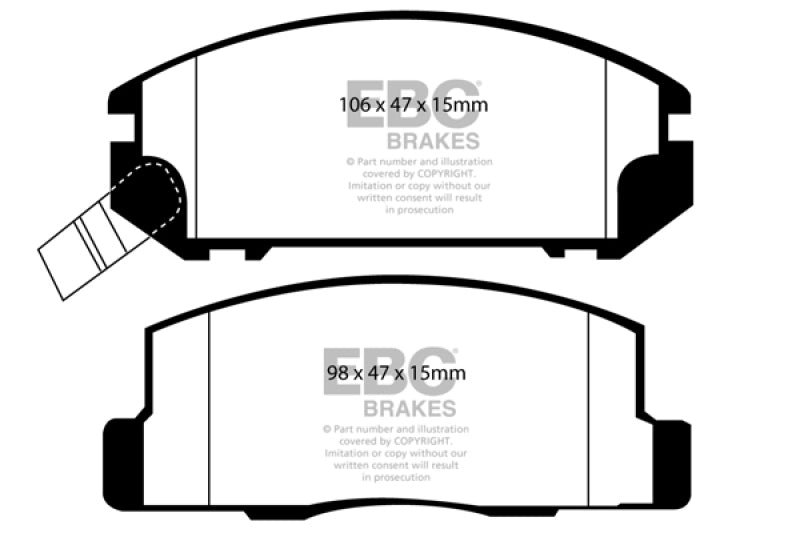 EBC 99-02 Toyota MR2 1.8 Redstuff Rear Brake Pads - Blais Performance Parts