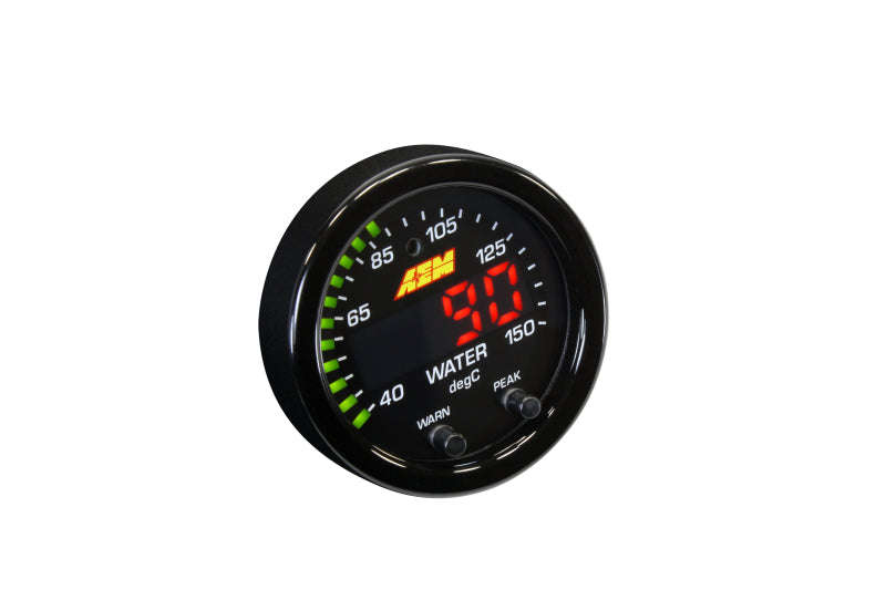 AEM X-Series Temperature 100-300F Gauge Kit (ONLY Black Bezel and Water Temp. Faceplate) - Blais Performance Parts