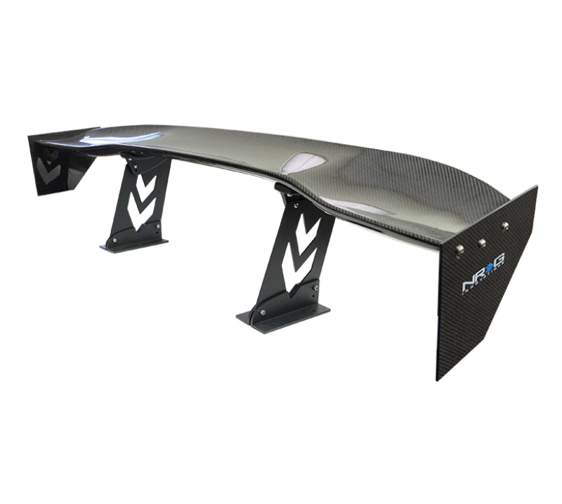 NRG Carbon Fiber Spoiler - Universal (59in.) NRG Logo Large End Plates - Blais Performance Parts