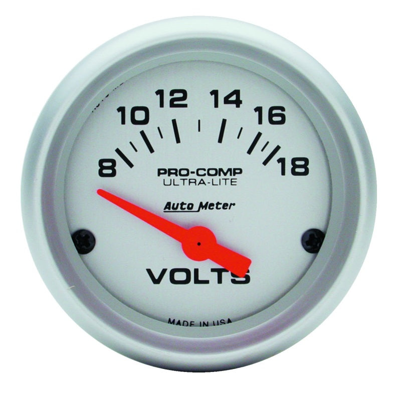 Autometer Ultra-Lite 52mm Short Sweep Electronice Voltage Gauge - Blais Performance Parts