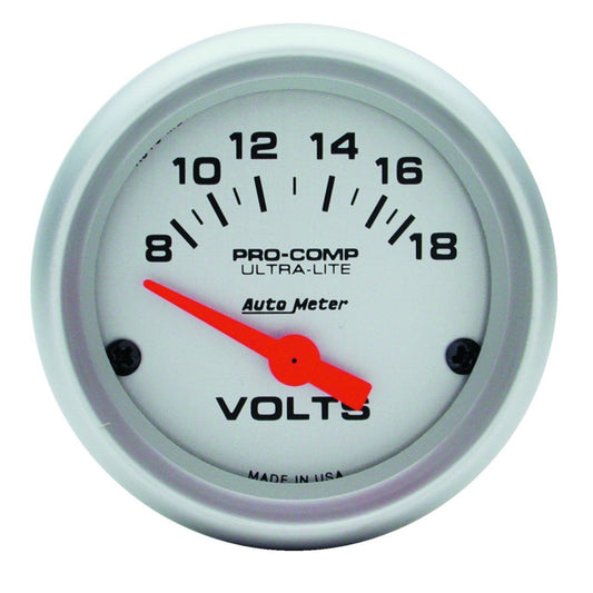 Autometer Ultra-Lite 52mm Short Sweep Electronice Voltage Gauge - Blais Performance Parts