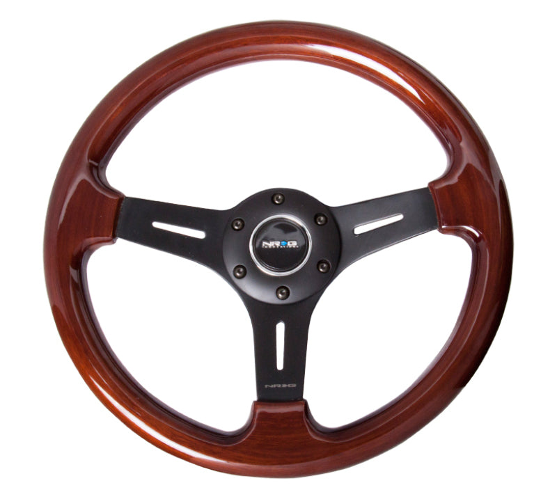 NRG Classic Wood Grain Steering Wheel (330mm) Wood Grain w/Matte Black 3-Spoke Center - Blais Performance Parts