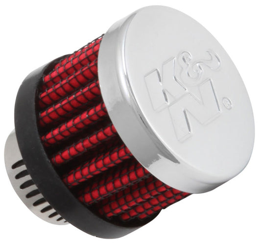 K&N Rubber Base Crankcase Vent Filter - 0.55in Flange ID 1.375in OD 1.125in Height - Blais Performance Parts