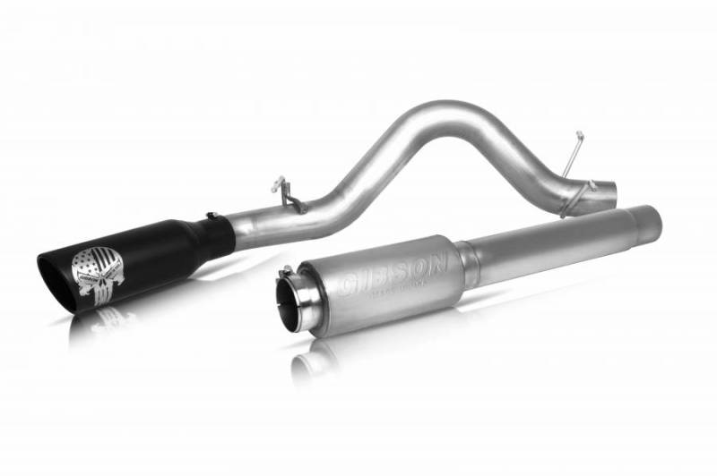 Gibson 04-10 Nissan Titan SE 5.6L 4in Patriot Skull Series Cat-Back Single Exhaust - Stainless - Blais Performance Parts