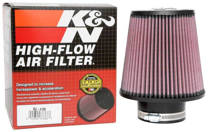 K&N Universal Clamp-On Air Filter 3in FLG / 6in B / 4-1/2in T / 6in H - Blais Performance Parts