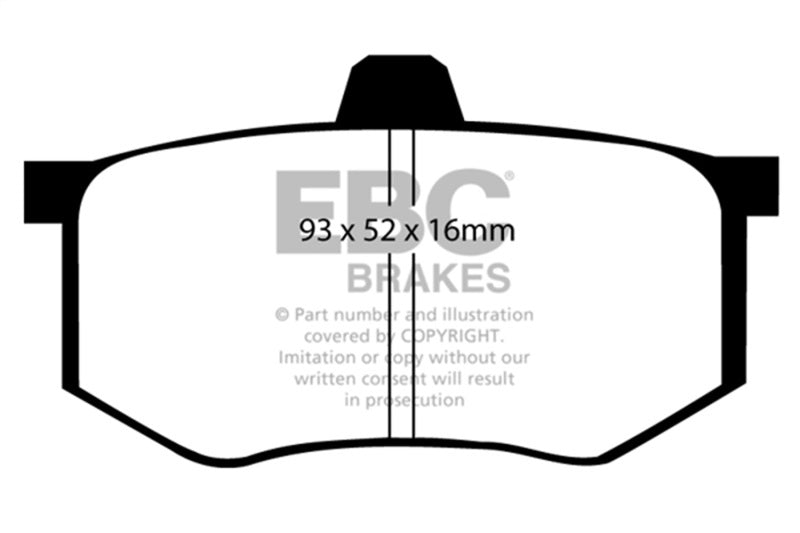 EBC 08-16 Mitsubishi Lancer Evo 10 2.0 Turbo (1 piece rotor) Ultimax2 Rear Brake Pads - Blais Performance Parts