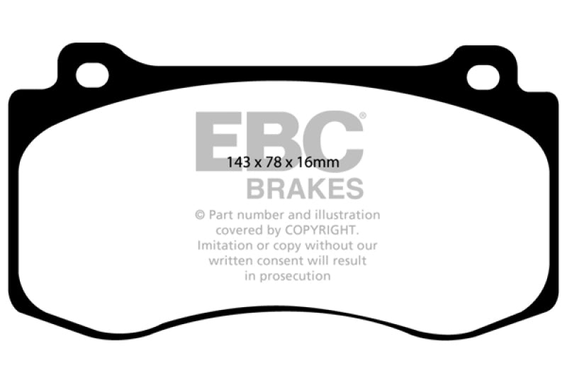 EBC 05-10 Chrysler 300C 6.1 SRT8 Yellowstuff Front Brake Pads (Excl 6 Piston Calipers) - Blais Performance Parts