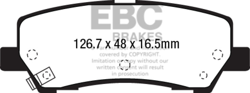 EBC 15+ Ford Mustang 2.3 Turbo Redstuff Rear Brake Pads - Blais Performance Parts