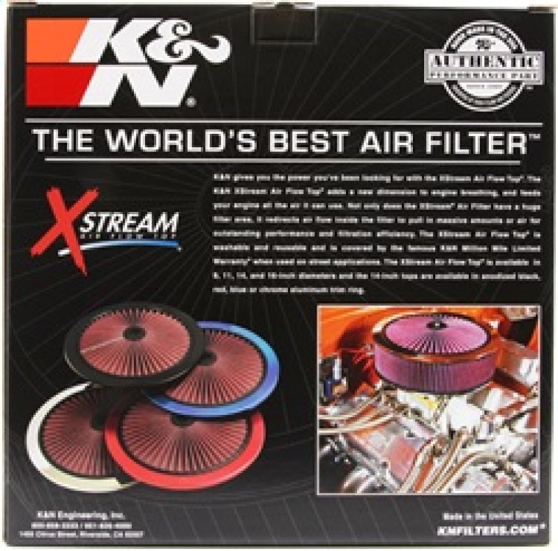 K&N X-Stream Top Filter X-Stream 14 inch OD Black - Blais Performance Parts