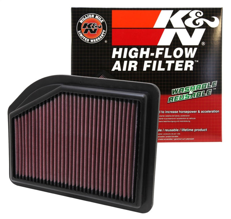 K&N Replacement Filter 10.219in O/S Length x 7.875in O/S Width x 1.125in H for 12 Honda CR-V 2.4L - Blais Performance Parts