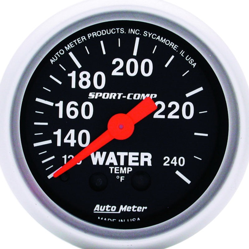 Autometer Sport-Comp 52.4mm 120-240 F Mech 2in Water Temp - Blais Performance Parts