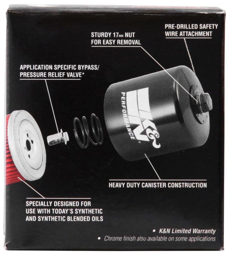 K&N Honda / Kawasaki / Arctic Cat / Suzuki / Triumph / Yamaha 2.594in OD x 2.813in H Oil Filter - Blais Performance Parts