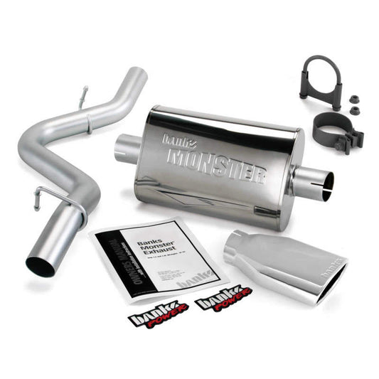 Banks Power 97-99 Jeep 2.5/4.0L Wrangler Slip Fit Cat Monster Exh Sys - SS Single Exh w/ Chrome Tip - Blais Performance Parts