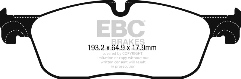 EBC 2016+ Jaguar F-Pace 2.0L TD (180) Redstuff Front Brake Pads - Blais Performance Parts