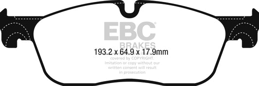 EBC 2017+ Jaguar F-Pace Ultimax2 Front Brake Pads - Blais Performance Parts
