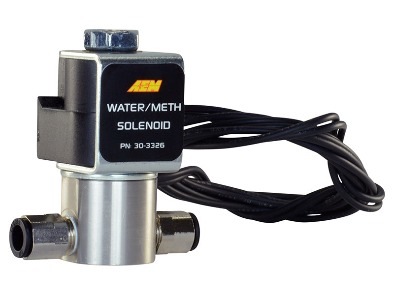 AEM Water/Methanol Injection System - High-Flow Low-Current WMI Solenoid - 200PSI 1/8in-27NPT In/Out - Blais Performance Parts