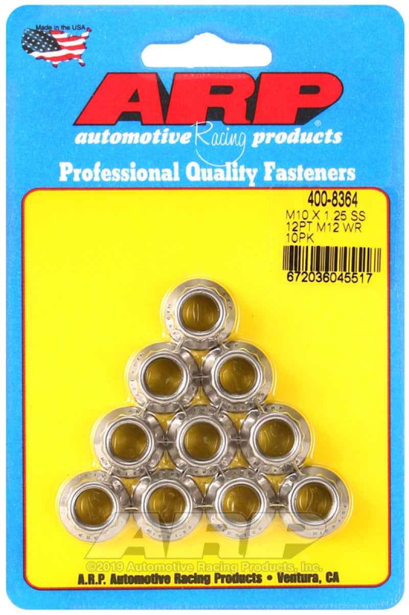 ARP M10 x 1.25 SS 12pt Nut Kit (10/pkg) - Blais Performance Parts