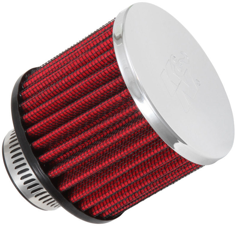 K&N 1.25in Flange ID x 3in OD x 2.5in H Rubber Base Crankcase Vent Filter - Blais Performance Parts