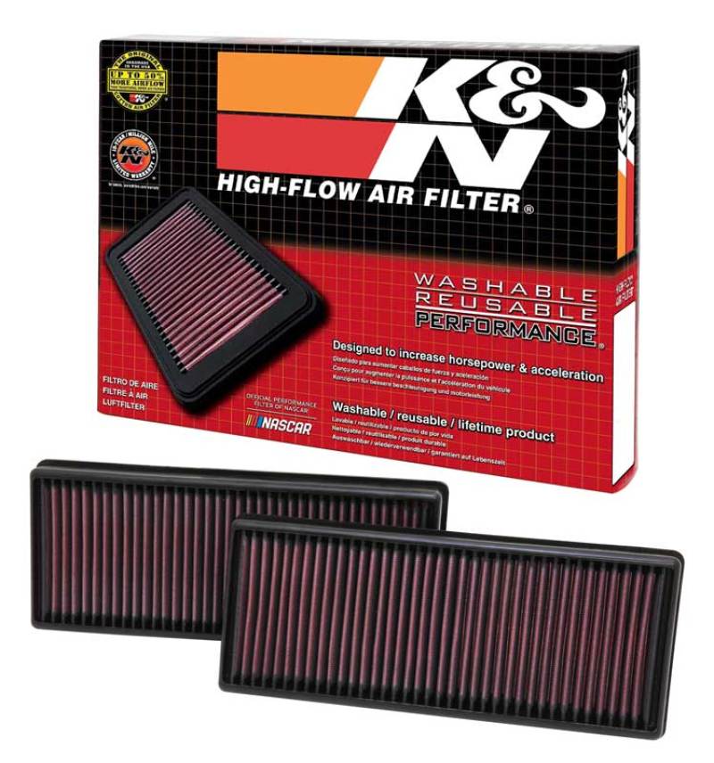 K&N Replacement Air Filter 12.563in O/S Length x 5.25in O/S Width x 1.625in H (Inc 2 Filters) - Blais Performance Parts