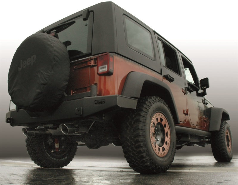 Gibson 12-17 Jeep Wrangler JK Rubicon 3.6L 2.5in Cat-Back Dual Split Exhaust - Aluminized - Blais Performance Parts