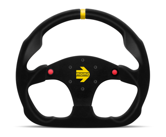 Momo MOD30 Buttons Steering Wheel 320 mm -  Black Suede/Black Spokes/1 Stripe - Blais Performance Parts