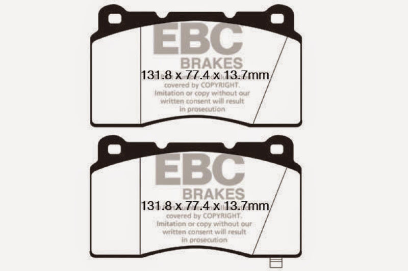 EBC 09+ Hyundai Genesis Coupe 2.0 Turbo (Brembo) Redstuff Front Brake Pads - Blais Performance Parts