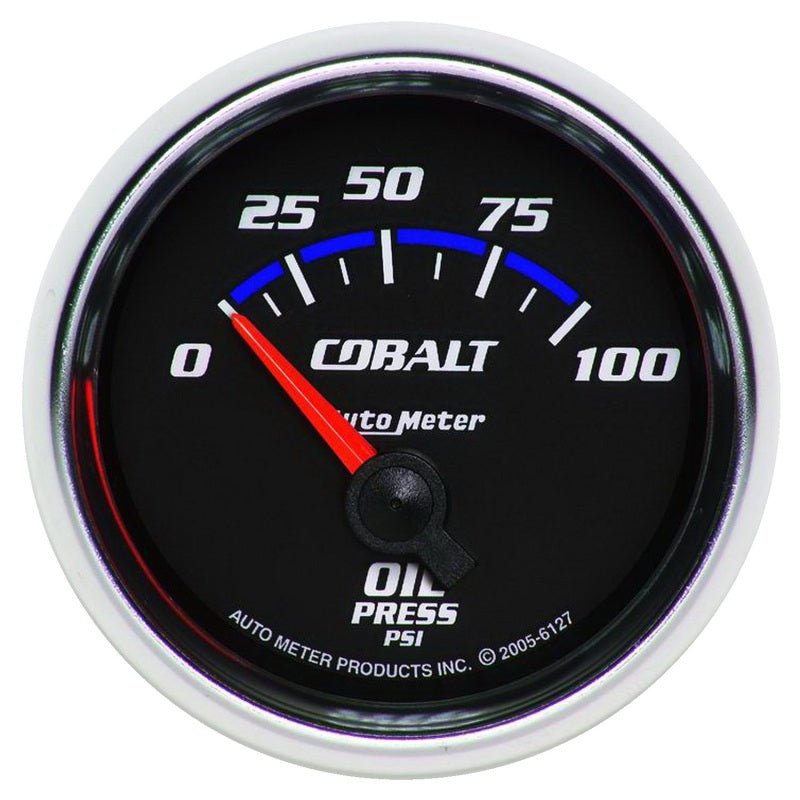 Autometer Cobalt 52mm 100 PSI Short Sweep Electric Oil Pressure Gauge - Blais Performance Parts