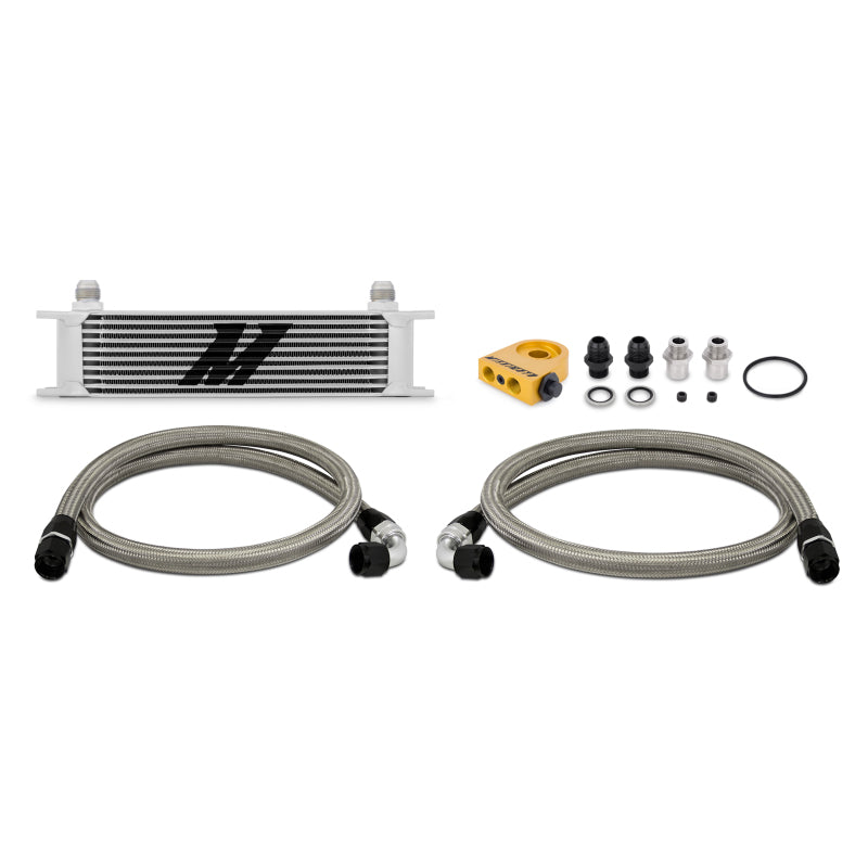 Mishimoto Universal Thermostatic 10 Row Oil Cooler Kit - Silver - Blais Performance Parts