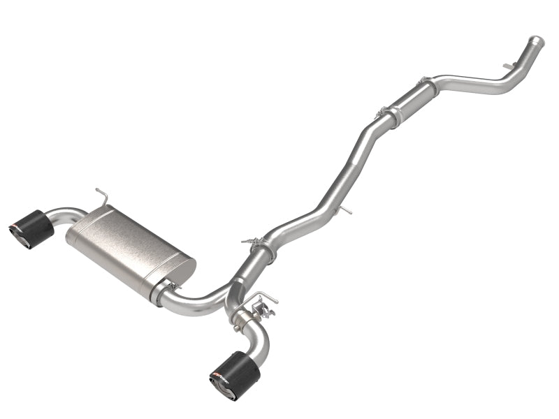 aFe POWER Takeda 2021 Toyota Supra 2.0L (t) 2.5in-3in 304 SS CB Exhaust w/ Carbon Tips - Blais Performance Parts