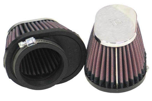 K&N Universal Chrome Filter 2 1/8in FLG / 4in x 3in Bottom / 2in Top / 2 3/4in Height (2 Per Box) - Blais Performance Parts