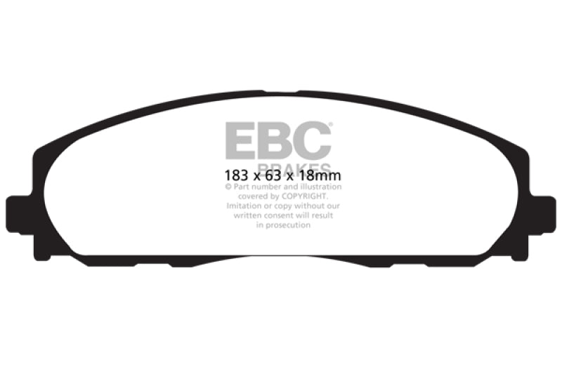 EBC 12+ Chrysler Town & Country 3.6 Yellowstuff Front Brake Pads - Blais Performance Parts