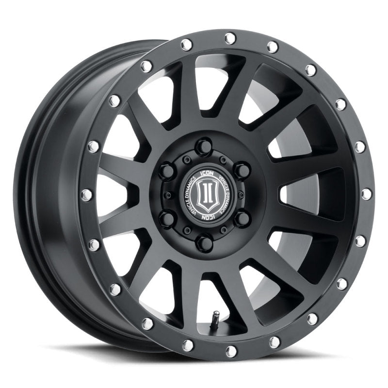 ICON Compression 18x9 6x5.5 0mm Offset 5in BS Satin Black Wheel - Blais Performance Parts
