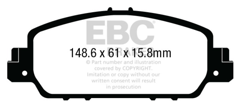 EBC 13+ Honda Accord Coupe 2.4 EX Ultimax2 Front Brake Pads - Blais Performance Parts