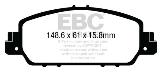 EBC 13+ Honda Accord Coupe 2.4 EX Ultimax2 Front Brake Pads - Blais Performance Parts