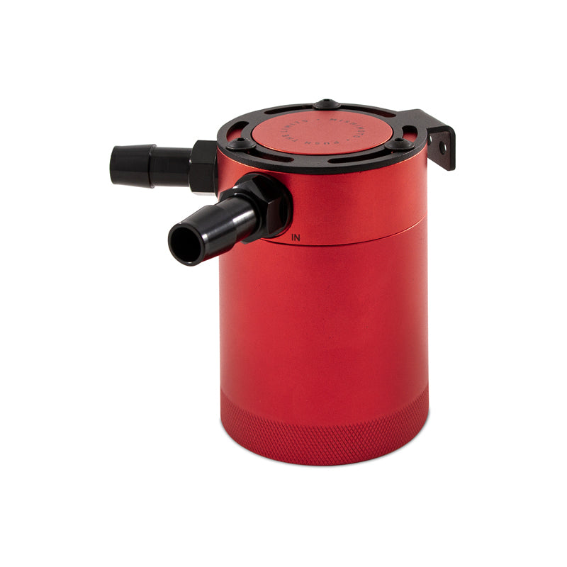 Mishimoto Compact Baffled Oil Catch Can - 2-Port - Red - Blais Performance Parts