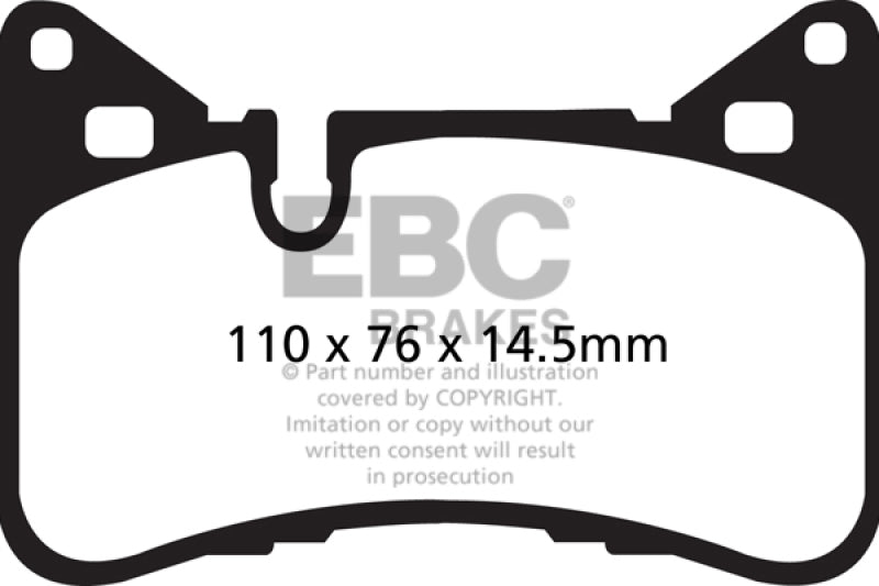 EBC 14 Mercedes-Benz C63 AMG (W204) 6.2 Yellowstuff Rear Brake Pads - Blais Performance Parts