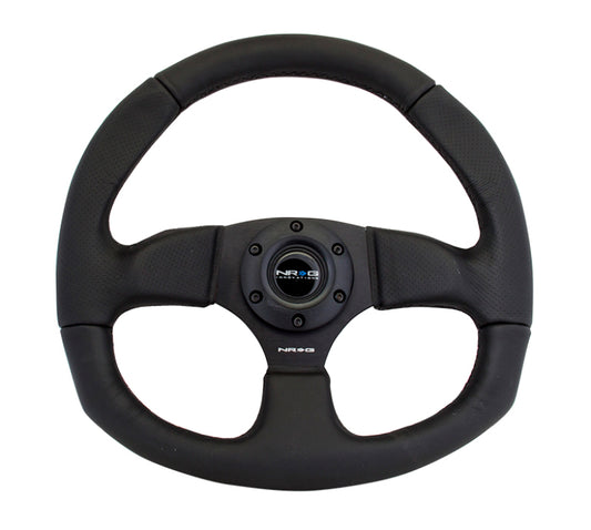 NRG Reinforced Steering Wheel (320mm Horizontal / 330mm Vertical) Leather w/Black Stitching - Blais Performance Parts