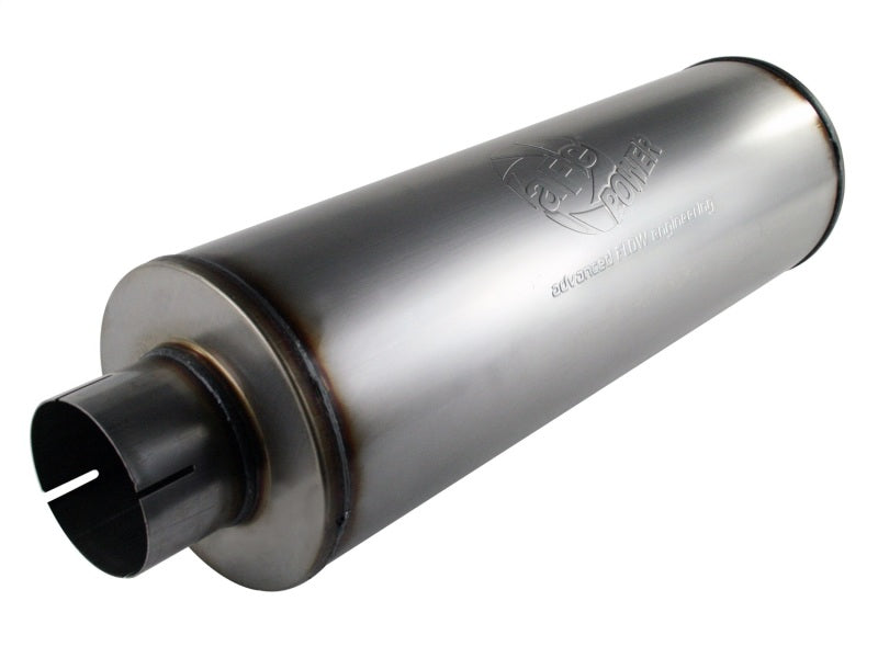 aFe MACHForce XP Exhausts Mufflers SS-409 EXH Muffler 4 ID In/Out 8 Dia - Blais Performance Parts