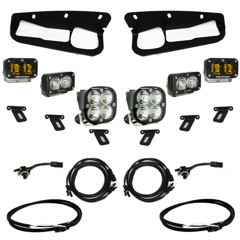 Baja Designs 21-22 Ford Bronco w/Steel Bumper S2 SAE Pro Fog Pocket Light Kit - Amber - Blais Performance Parts