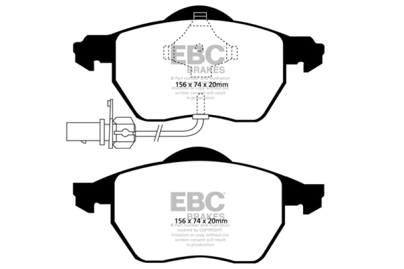 EBC 03-04 Audi A4 1.8 Turbo Redstuff Front Brake Pads - Blais Performance Parts