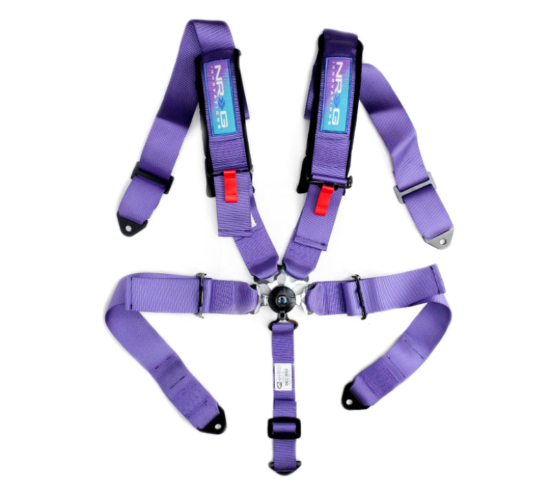 NRG SFI 16.1 5Pt 3 Inch Seat Belt Harness with Pads / Cam Lock - Purple - Blais Performance Parts