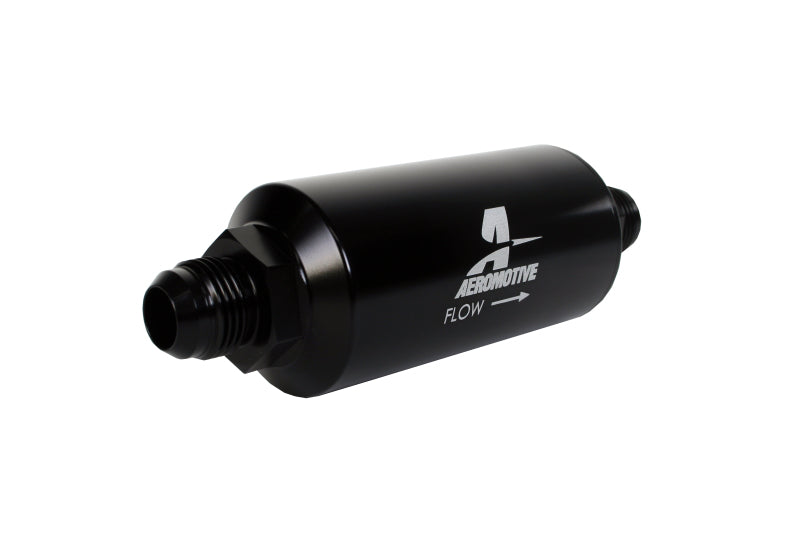 Aeromotive In-Line Filter - AN -10 size Male - 10 Micron Microglass Element - Bright-Dip Black - Blais Performance Parts