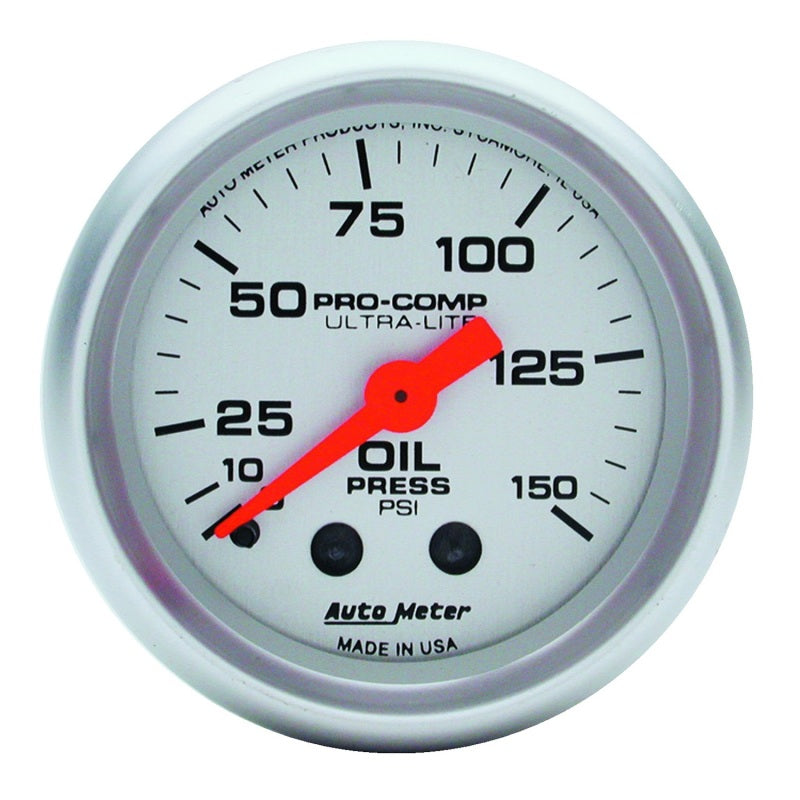 Autometer Ultra-Lite 52mm 0-150 PSI Mechanical Oil Pressure Gauge - Blais Performance Parts